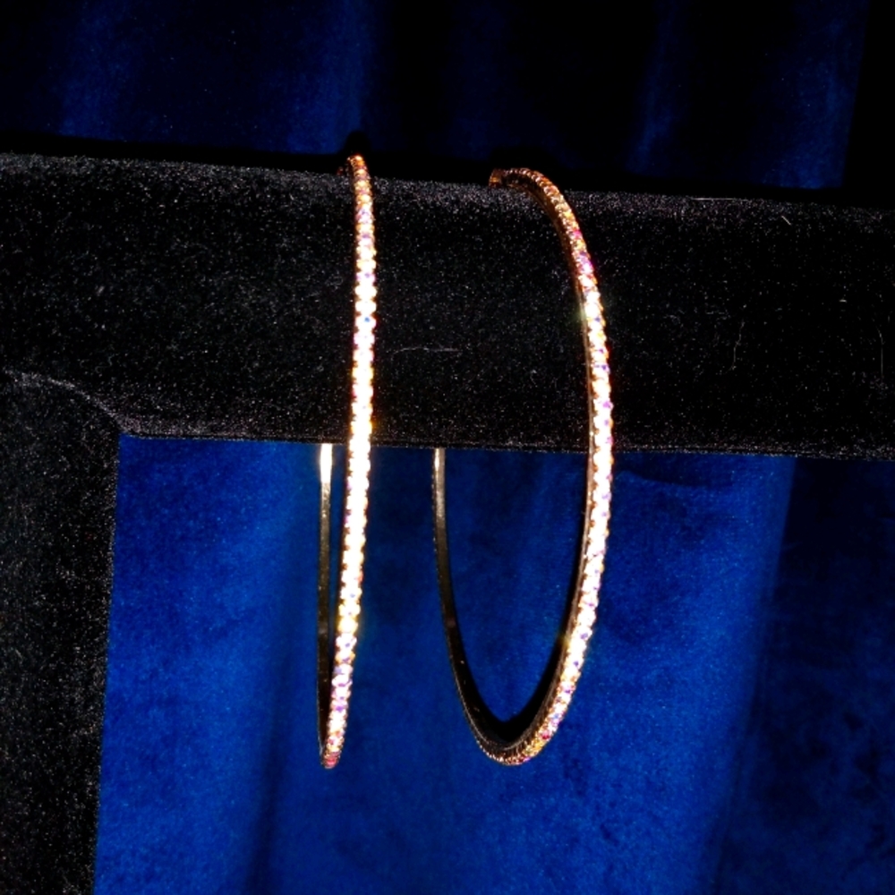 Iridescent hoop earrings